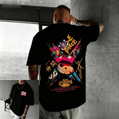 New One Piece Chopper Anime T Shirt Men Women Cotton Short Sleeve Tee Summer Cartoon Graphic Streetwear Casual Top Oversized Y2k