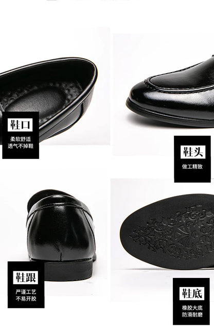 Fashion Formal Leather Shoes For Men Party Social Casual Office Leather Shoes Man Leather Loafers Men's Dress Shoes Large Size