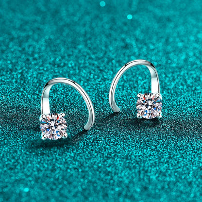 5mm Round Brilliant Cut Rotatable Moissanite Stud Earrings for Women Hypoallergenic 100% Pure S925 Silver Bridal Jewelry