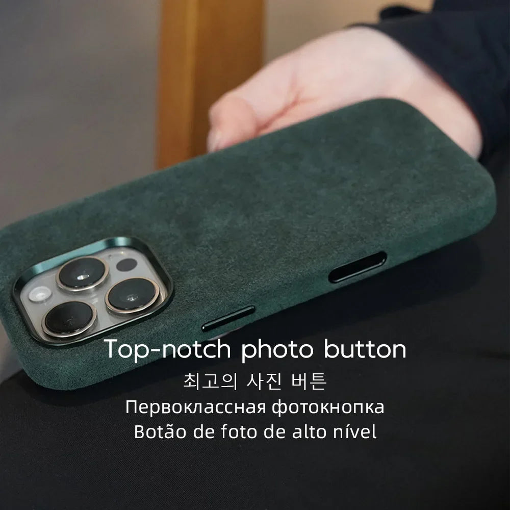 Case for iPhone 17 16 Pro Max Compatible Magsafe Business Supercar Interior Same Suede Leather Phone Cover