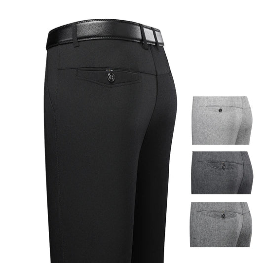 New Spring Summer Men's Linen Pants Male Dress Pants Solid Color Artificial Linen Suit Pants
