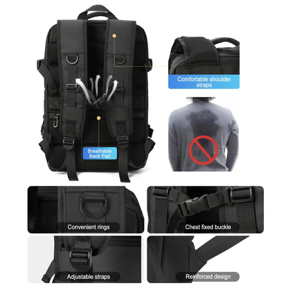 Men Backpack Business Travel Backpack Carry on Waterproof Expandable Backpacks Large Capacity Weekend Traveler Laptop Bag