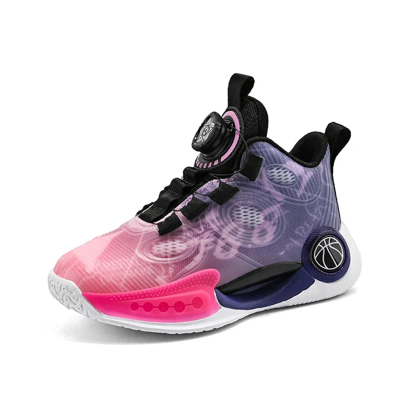 Kids Basketball Shoes Non-slip Breathable Basketball Training Sneakers Boys Girls Athletic Shoes Luminous Children Running Shoes