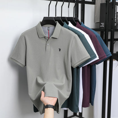 100%cotton luxury men's classic pony embroidery comfortable polo shirt fashionable summer new top breathable short sleeved shirt