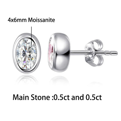 0.5CT Oval/Pear/Heart Moissanite Bracelets Earrings Set S925 Silver Plated 18K Gold Wrist Chain for Women Fine Jewelry