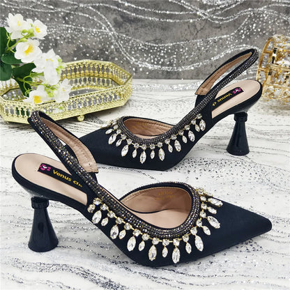 Large Size Women's Wedding Shoes Italian Elegant Women's Party Shoes Solid Color High Heels Women's Formal Shoes