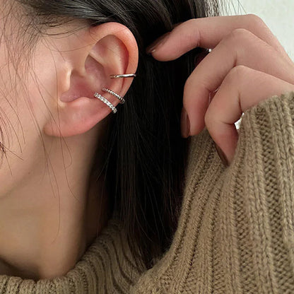 Fashion Exquisite Crystal Zerconia Ear Cuff Earrings for Woman Non Piercing Leaf Clip Earrings Christmas Jewelry Gift