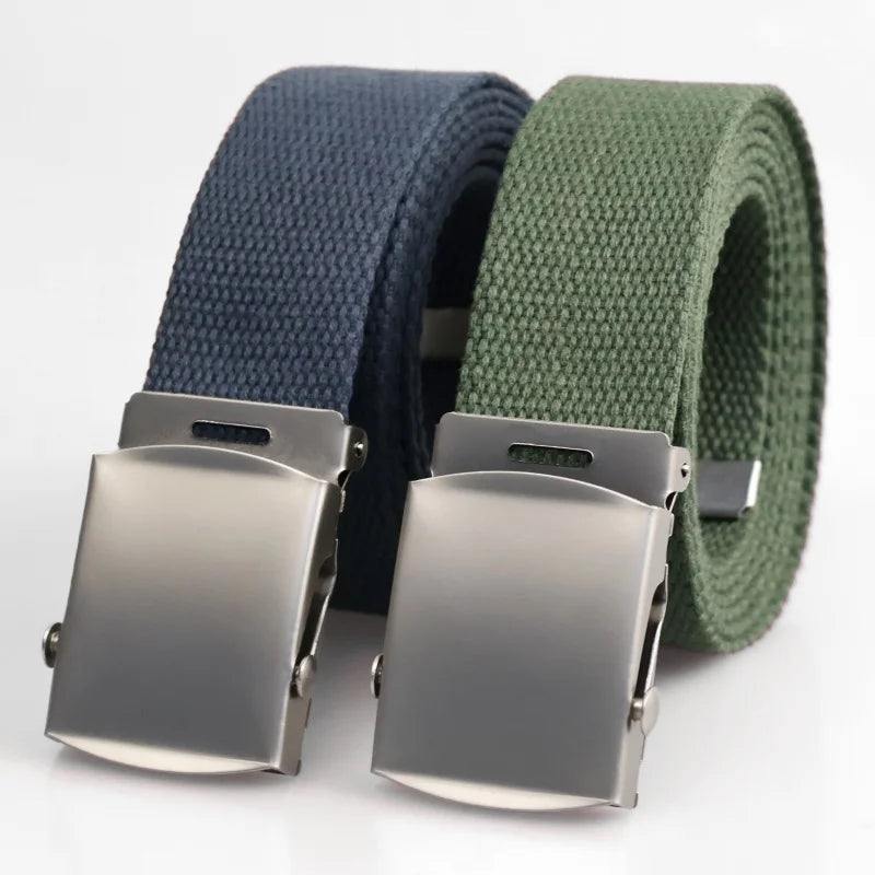 Outdoor Canvas Belt for Men - Breathable Camouflage Sports Waistband with Alloy Buckle, Unisex Youth Wear Resistant Straps