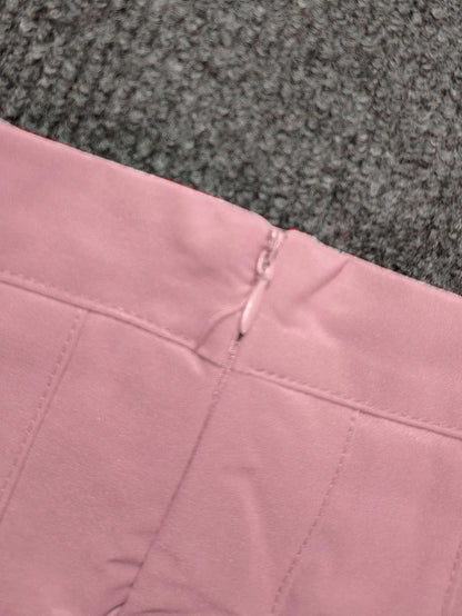 2026 Summer Women Pink High Waist Pleated Mini Skirt Casual School Style A-Line Skirt