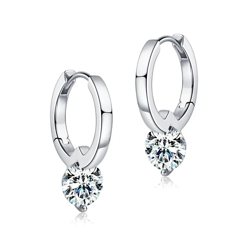 Solitaire 1ct D Moissanite Earrings for Women 2023 Diamond Sterling Silver Hoop Earrings 925 Drop Earrings Girls 14k Gold Plated
