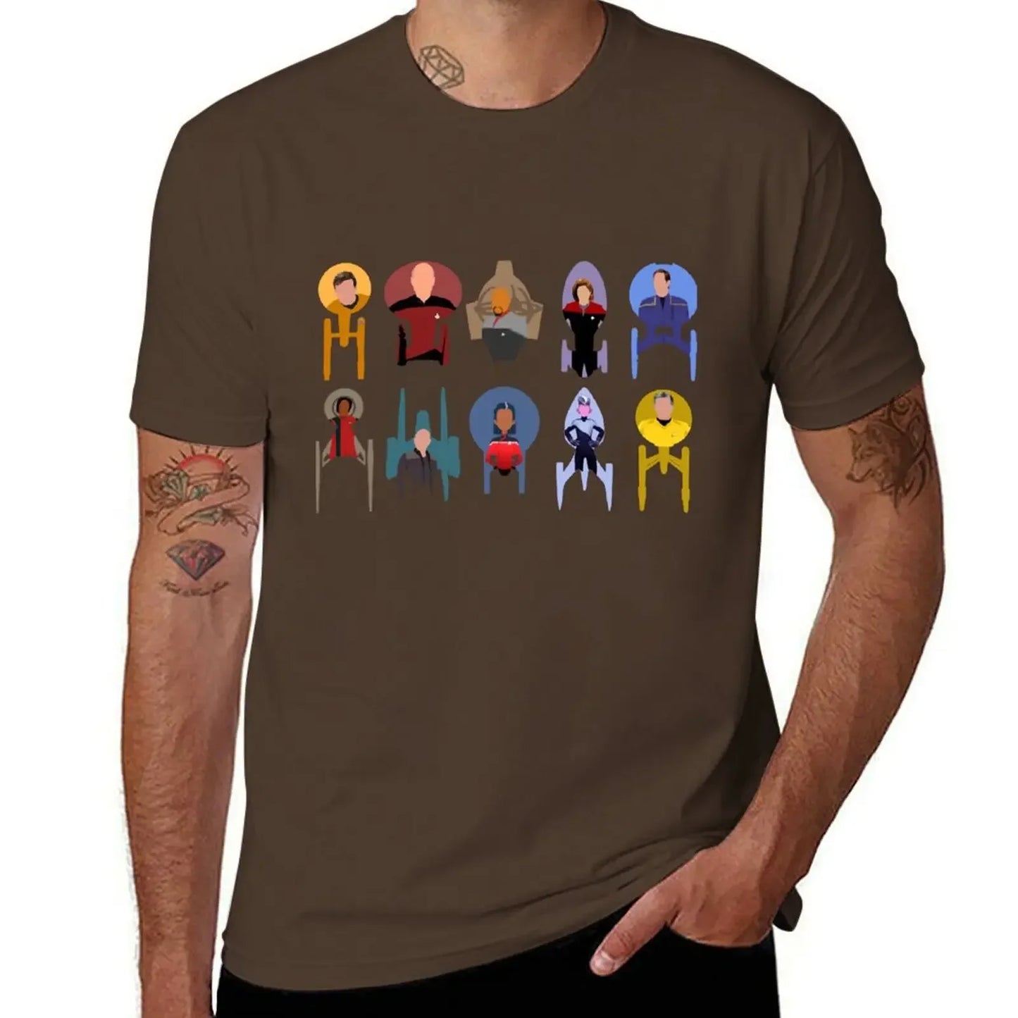 Trek ships & captains T-Shirt hippie clothes summer top oversized anime figures mens tall t shirts