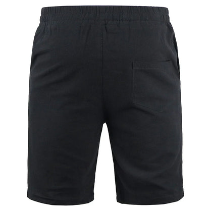 New Men's Cotton Linen Shorts Pants Male Summer Breathable Solid Color Linen Trousers Fitness Streetwear S-3XL