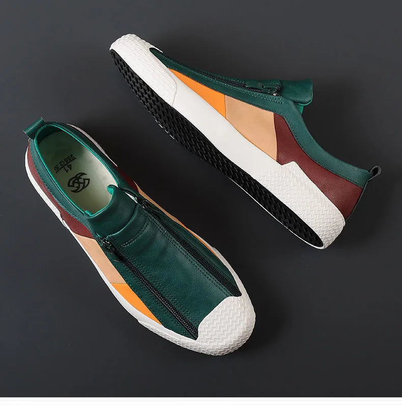 Handmade Leather Casual Shoes for Men Shoes Design Sneakers Man Comfortable Leather Shoes Men Loafers
