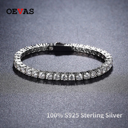 2/2.5/3/4/5mm Full Moissanite Bracelet for Women 100% 925 Sterling Silver Party Fine Jewelry Gift