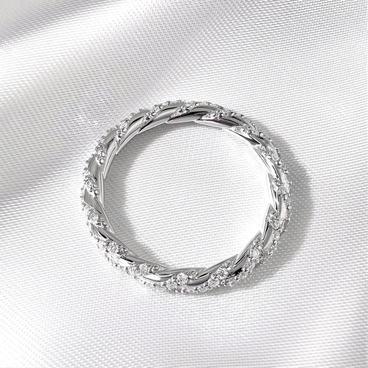 1mm All Real Moissanite Rings for Women Certified Full Diamond Bridal Jewelry 100% S925 Sterling Silver Wedding Bands GRA