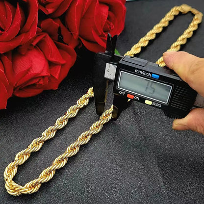 60cm 24in Punk Thick Chain Bicolor Gold-Plated Necklace For Men Women Hip Hop Luxury Copper Chain Dubai Jewelry Neck Party Gift