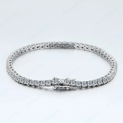 2mm D Color Moissanite Tennis Bracelets for Woman Man Sparkling Diamonds with GRA s925 Sterling Sliver Hip Hop Bracelet