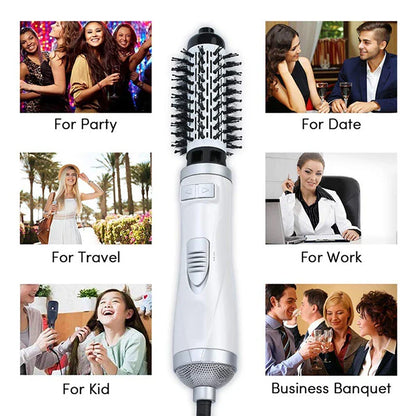 Negative Ionic Blow Hair Dryer Hot Air Brush Hair Straightening Comb Curling Iron Multifunctional 3-In-1 Automatic Hot Air Comb