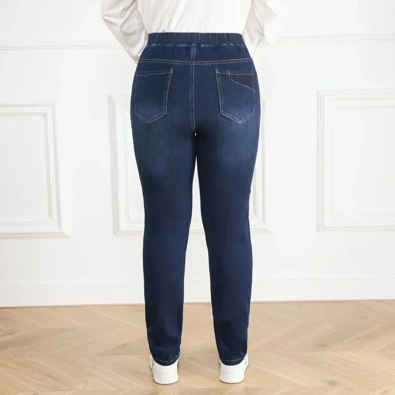 Women Large Slim Fit High Waist Trousers Elastic Female Pencil Pants