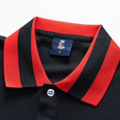 Men's polo shirt USA Chicago short sleeve Royal leisure sports party cotton embroidered with slit contrast color original