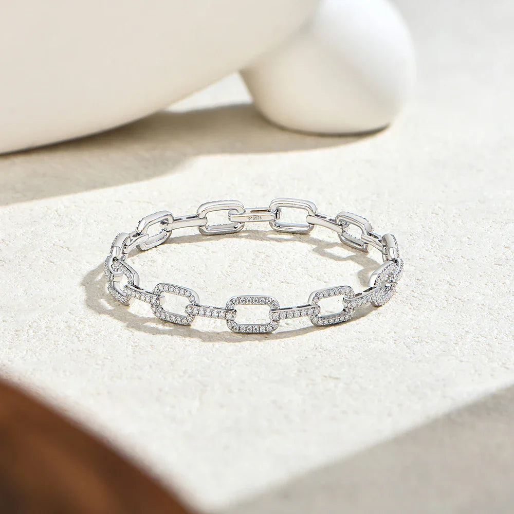 Fashion Hip Hop Moissanite Bracelet For Men S925 Silver 18k Gold Plated Luxury Exquisite Bangle Women's Banquet Jewelry