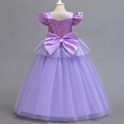 Cinderella Princess Ball Gown Fancy Birthday Rapunzel Belle Vestidos Party Dress Girls Costume Carnival Elegant Clothes