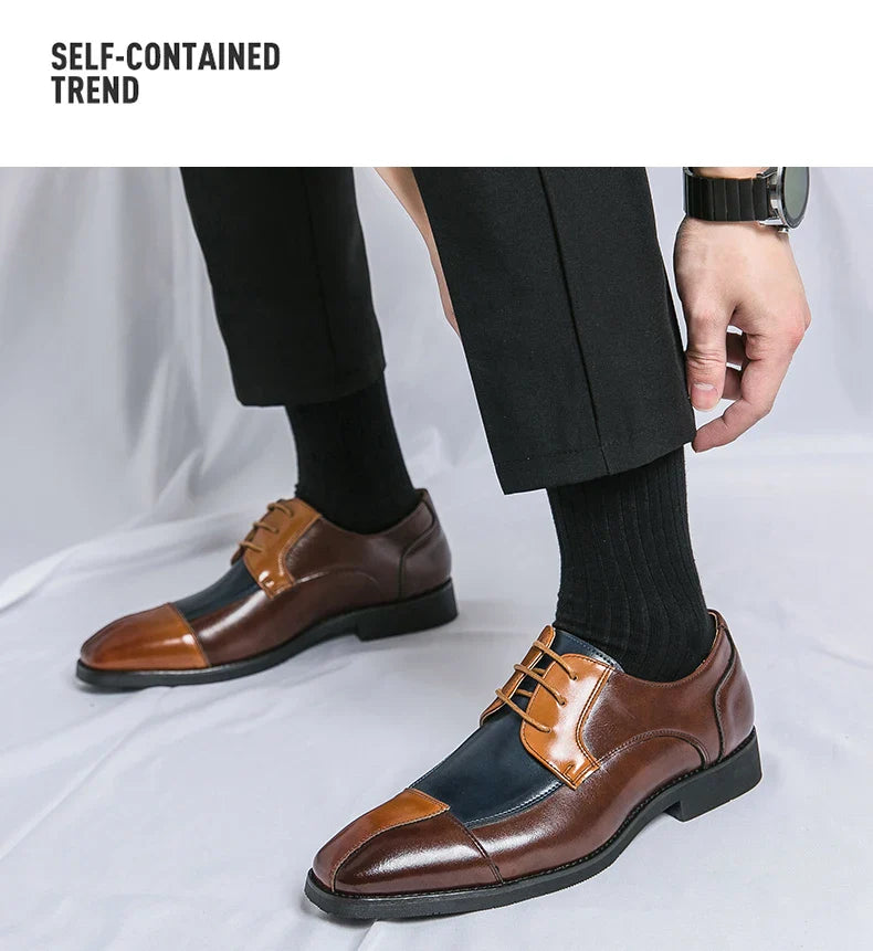 British Dress Social Leather Shoes Men Classic Brogues Office Casual Business Shoes For Men Large Size Formal Leather Shoes Man