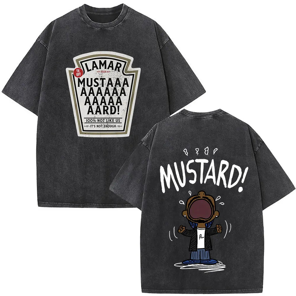 Washed Vintage Rapper Kendrick Lamar Album Merch T-shirts Men's Clothing Hip Hop Retro Oversized T-shirt Fashion Trend Tee Shirt