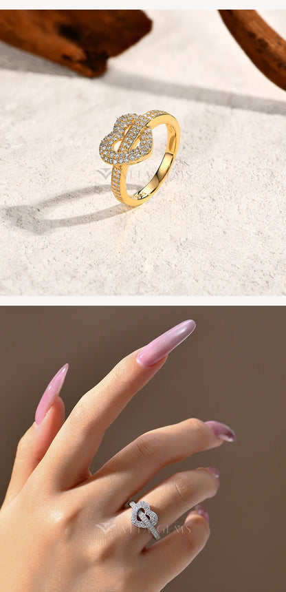DVVS1 Full Moissanite Ring 925 Sterling Silver 18K Gold Plated Heart Shape For Women Holiday Classic Gifts Fine Jewelry