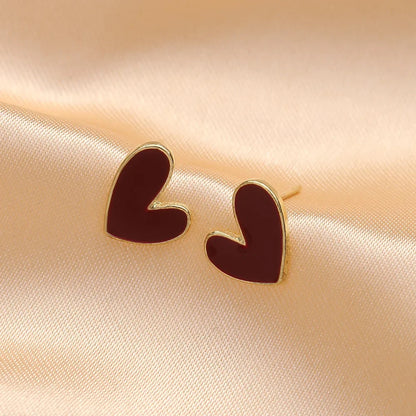 S925 Silver Needle New Love Design Sense Unique Small Group Earrings Simple Black Women's Ear Jewelry Wholesale And Retail