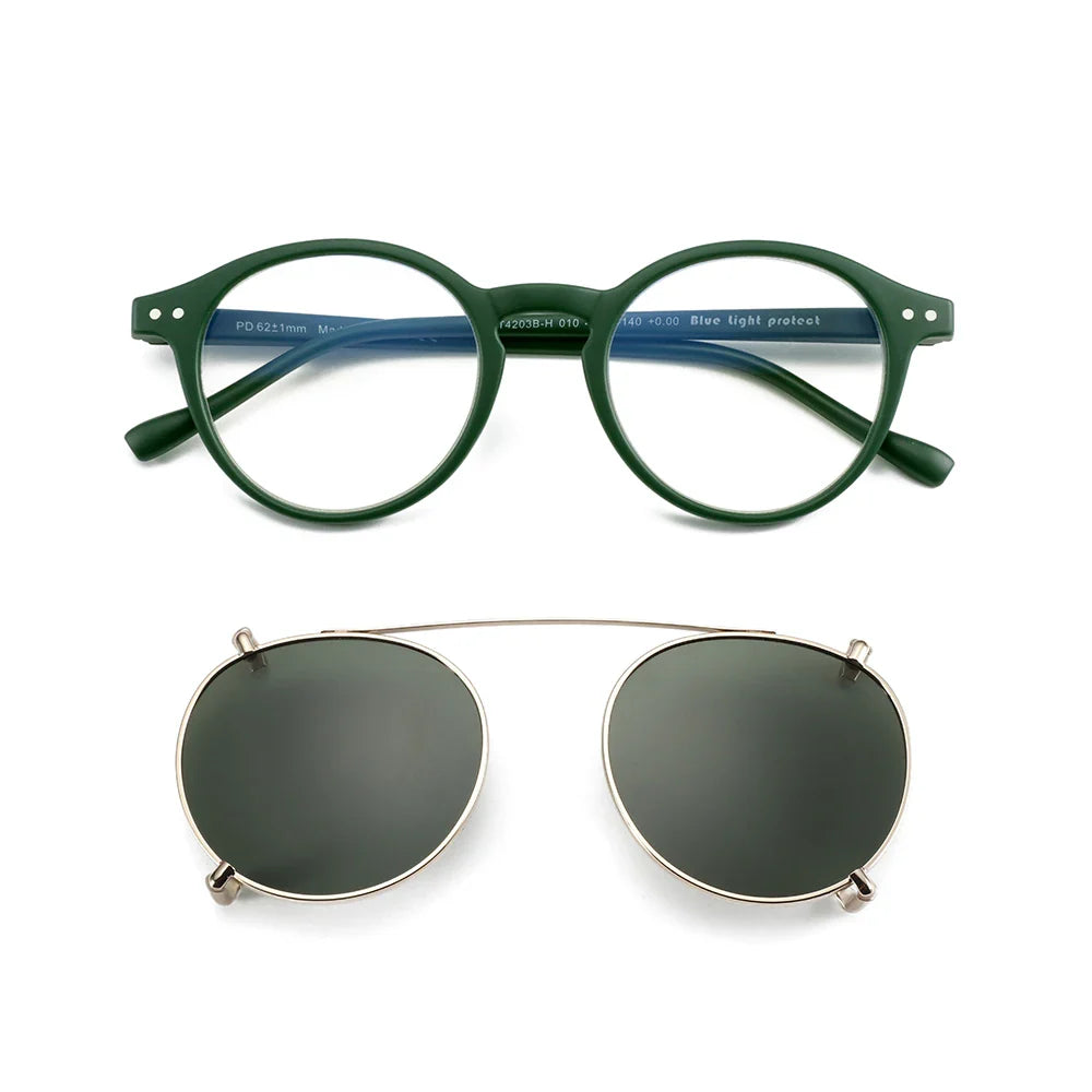 Steampunk Style Glasses (Anti Blue Light Blocking Eyewear) + Clip Lenses