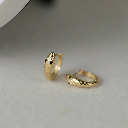 925 Sterling Silver Ear Buckle Snake Twisted Round Circle Microinlaid Zirconia Hoop Earrings For Women Pendientes Aro Rojos