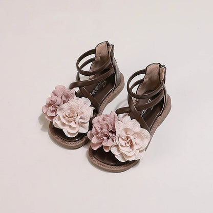 Girls' Sandals 2026 Summer New Children's Flower Princess Shoes Soft Sole Anti Slip Baby Girls' Roman Sandals