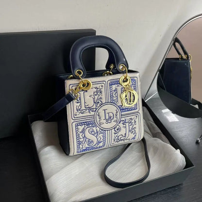 Fashion Top-Handle Bag for Ladies Elegant Handbag with Royal Embroidery Design Versatile Crossbody Style Women Handbags Hand Bag