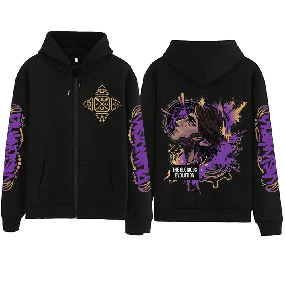 2025 Anime Arcane Vi Zipper Hoodie Harajuku Pullover Tops Long Sleeve Loose Casual Sweatshirts