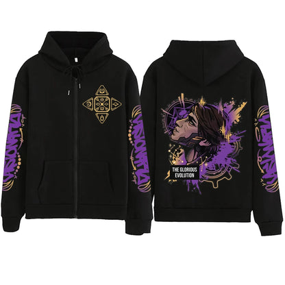2025 Anime Arcane Vi Zipper Hoodie Harajuku Pullover Tops Long Sleeve Loose Casual Sweatshirts