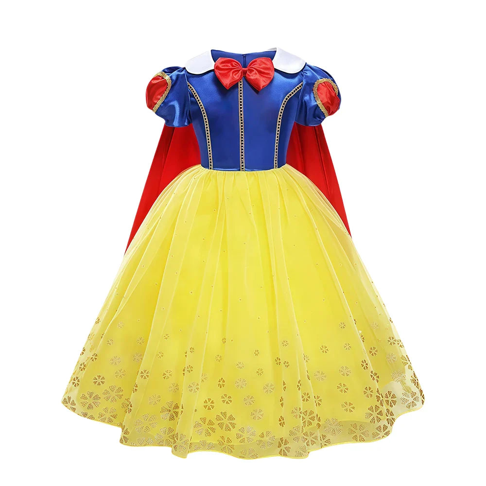 2-10Y Kids Prium Cosplay Elsa Anna Costume Dress 2025 Winter Long Mesh Princess DressGirl Christma Carnival Clothes Ball Gown