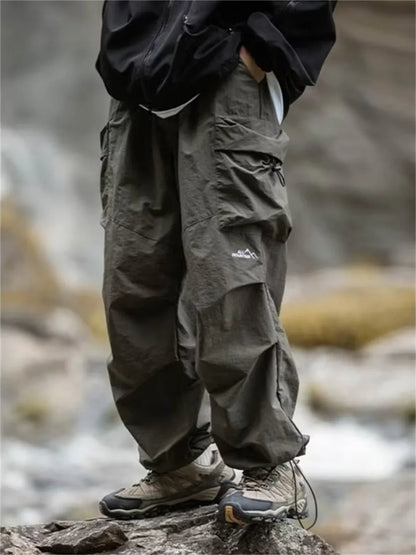 Men's Spring Autumn Japanese Style New Waterproof Hip Hop Mountaineering Pants Casual Harajuku Work Cargo Outwear Trend Pants