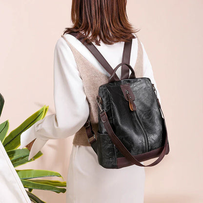Female Backpack Multifunction PU Leather School Bag Women Shoulder Bag Travel Back Pack Mochila Feminina