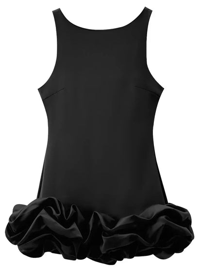 White Short Dress Women's Ruffle Backless Party Dresses Black Red Sleeveless Bodycon Mini Dress Woman Summer Sexy Vestidos
