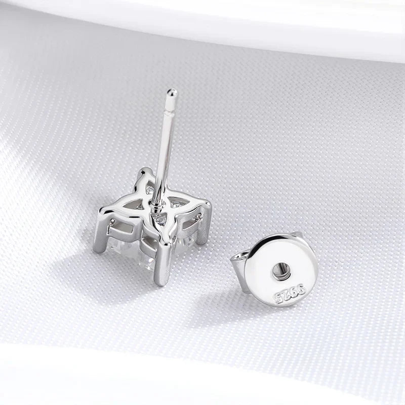 0.4CT 0.8CT Flower Cut Moissanite Stud Earrings for Women Men D Color Vvs1 Birthday Gift Jewelry S925 Sterling Silver