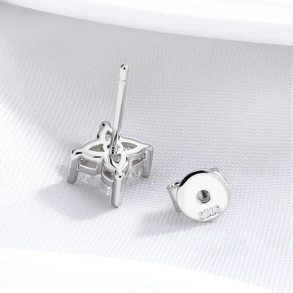 0.4CT 0.8CT Flower Cut Moissanite Stud Earrings for Women Men D Color Vvs1 Birthday Gift Jewelry S925 Sterling Silver