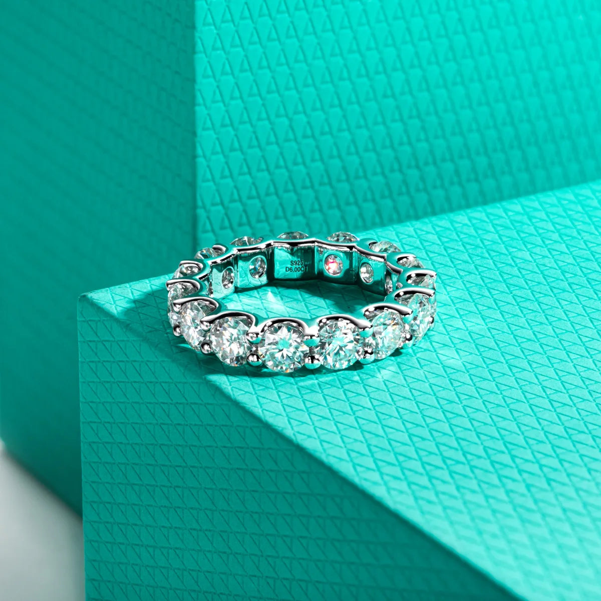 4.5mm D Color Moissanites Eternity Band Ring 925 Sterling Silver Wedding Rings for Women Jewelry Gifts Wholesale