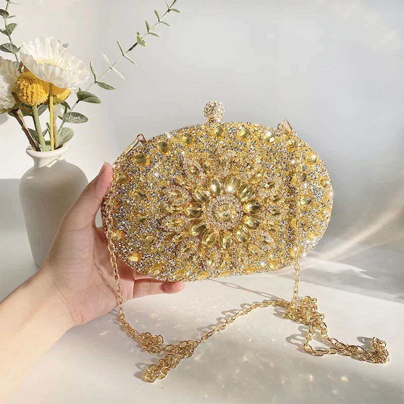 Bling Wedding Clutch Bag Party Purse and Handbag Women's Evening Bag Luxury Design Chain Shoulder Bag