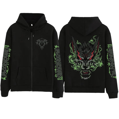 2025 Anime Arcane Vi Zipper Hoodie Harajuku Pullover Tops Long Sleeve Loose Casual Sweatshirts