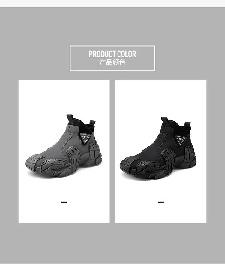 New fashion high top shoes for autumn and winter niche design lightweight casual lazy shoes thick soled ankle boots short boots