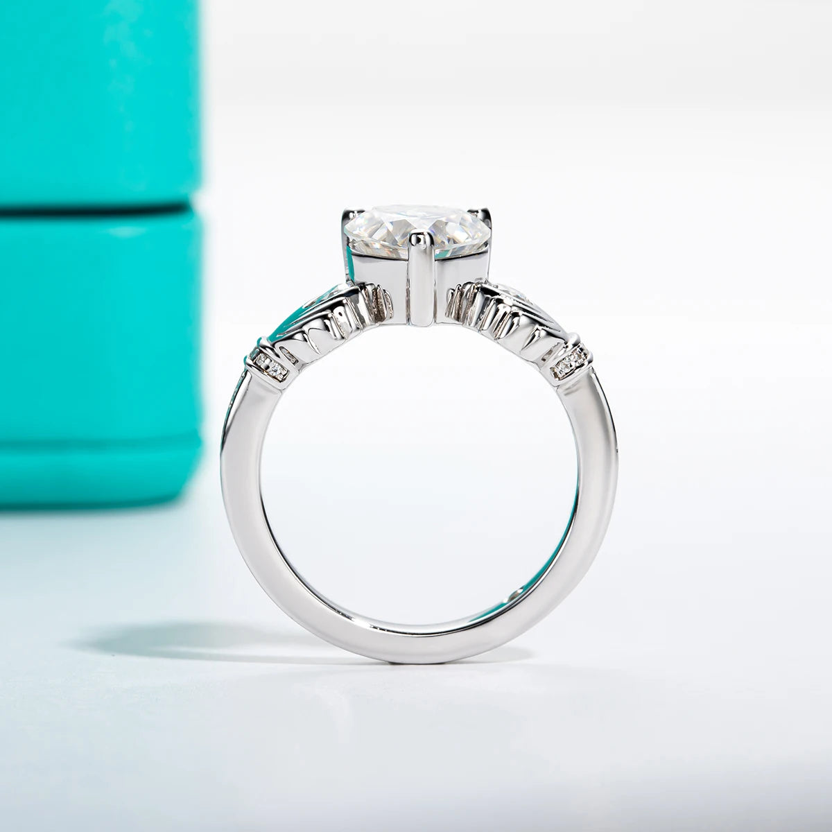 2ct Heart Shape Moissanite Claddagh Irish Rings Celtic Knot Crown 925 Sterling Silver Engagement Rings For Woman