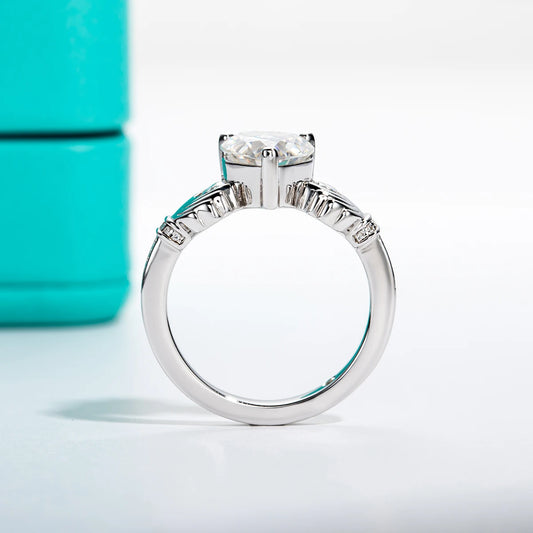 2ct Heart Shape Moissanite Claddagh Irish Rings Celtic Knot Crown 925 Sterling Silver Engagement Rings For Woman