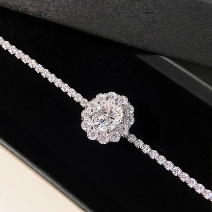 2CT 7X9mm Moissanite Tennis Bracelet For Women S925 Sterling Silver Pear Pass Diamond Test Sparkling Fine Jewelry Gift