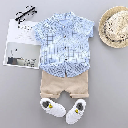 2024 Summer Casual Clothes Fashion Baby Boy's Suit Set Top Shorts 2PCS Baby Clothing Set For Boys Infant Suits Kids Clothes